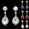 Women Charm  Bridal Water Drop Earrings Wedding  Stud Earings