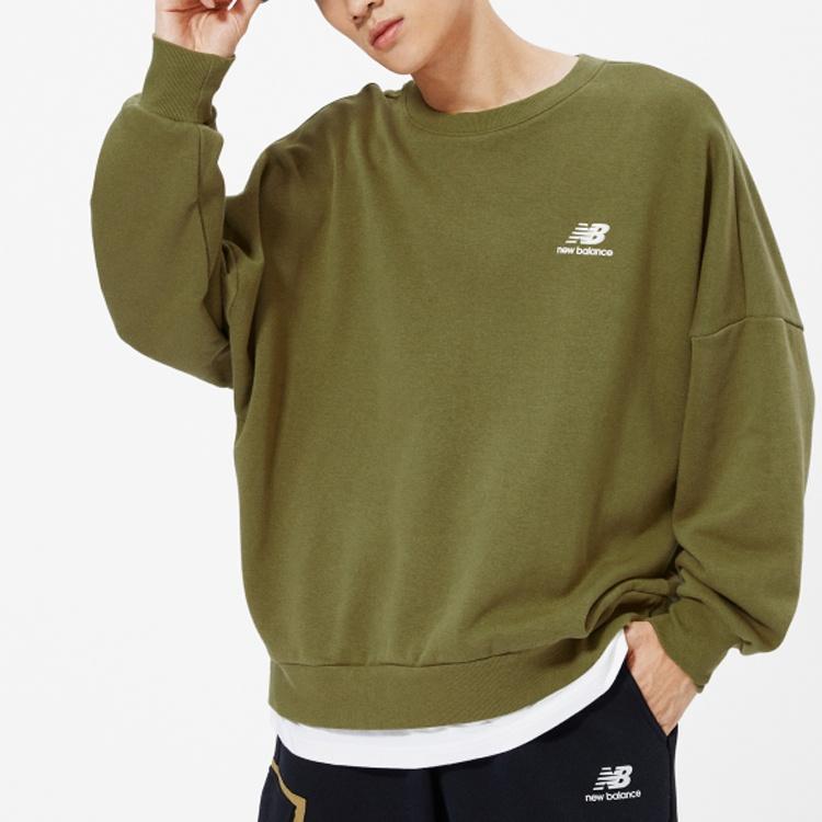 New Balance Alphabet Logo Round Neck Long Sleeves Olive Green Men's AMT13345-OV