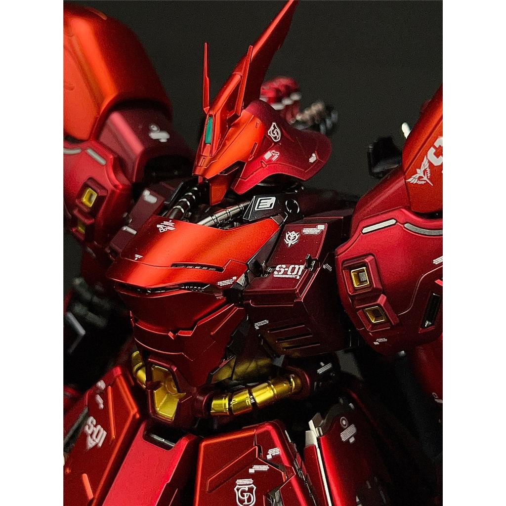MG Sazabi 1/100 Gundam Model Kit Dragon Breath Red Matte Electro‑Mirror Finish No‑Gate Painted Assembly Figure