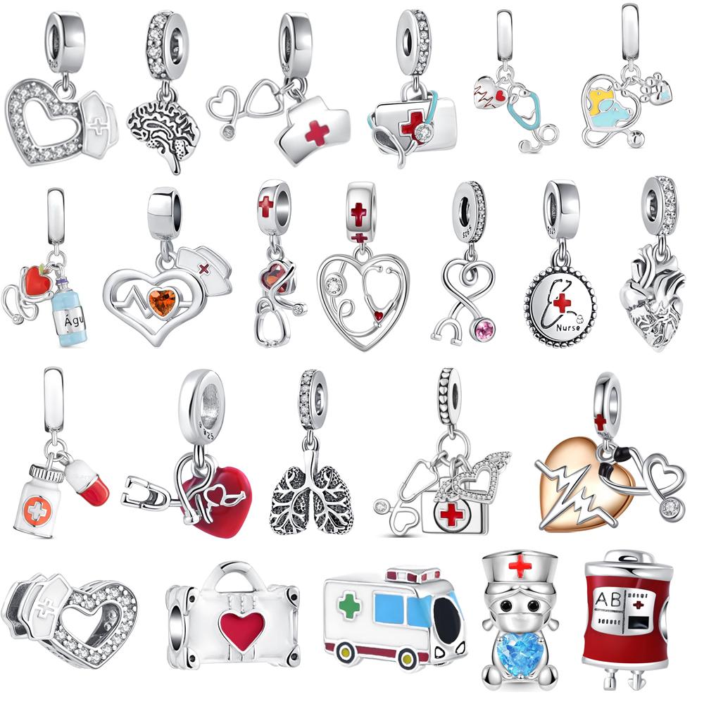 New Copper Doctor Turtle Ambulance Charm Pendant Collection Fit Original Bracelet Necklace Trinket Women Jewelry