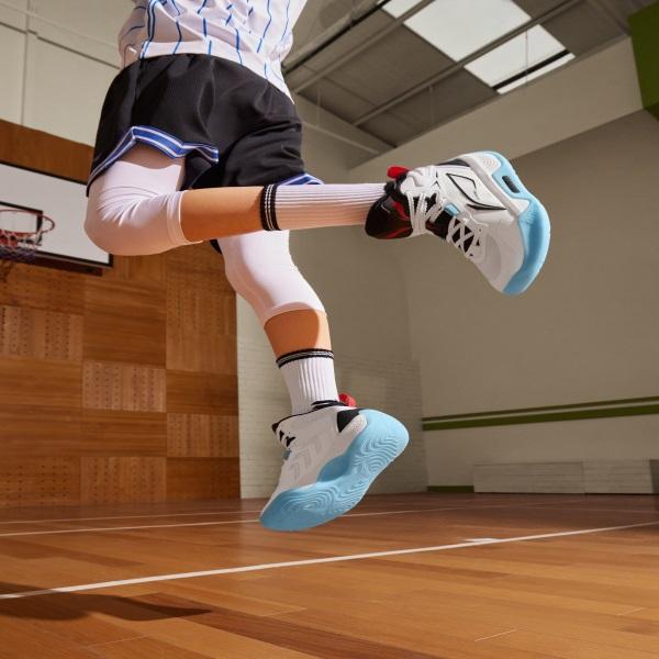 Li Ning Teen Shadow V1 Basketball Shoes Kids Sneakers White Black YKBT080-3