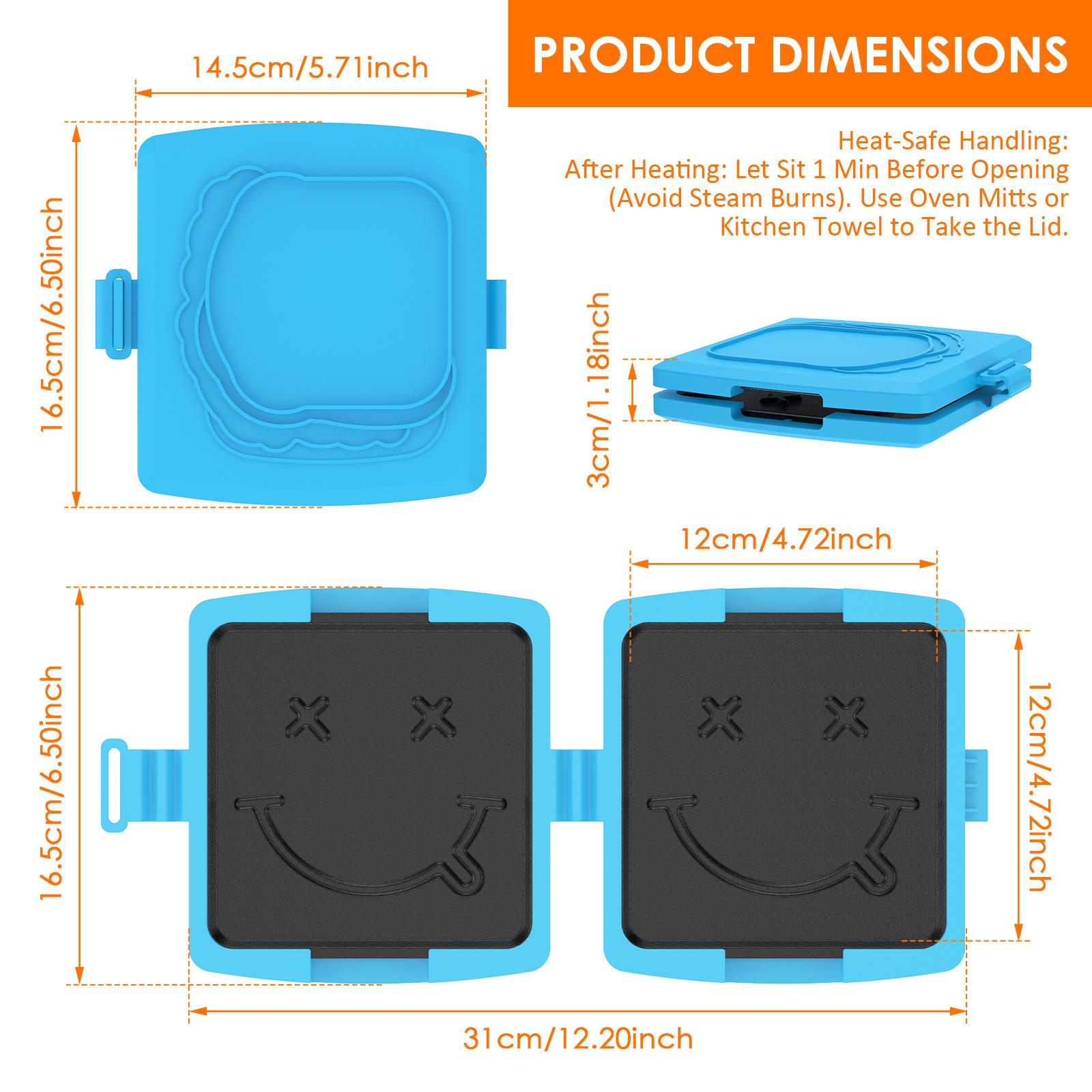 

Microwave Sandwich Maker Portable 3 Minute Microwave Toastie Grill Safe Panini Press Dishwasher Safe for Travel Office Dorm RV синій