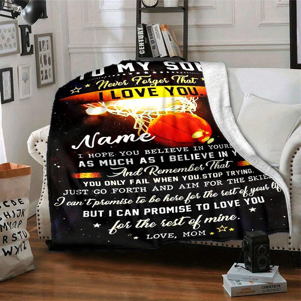 Basketball Love You Mom Gift Blanket Inspirational Message For Son Unique Home Decor And Thoughtful Present For Himt79