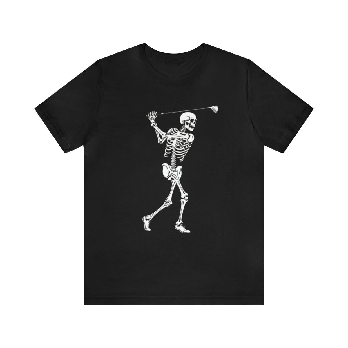 

Golfing Skeleton Black Unisex Cotton Short Sleeve T-Shirt For Fall Halloween 5XL різнокольоровий