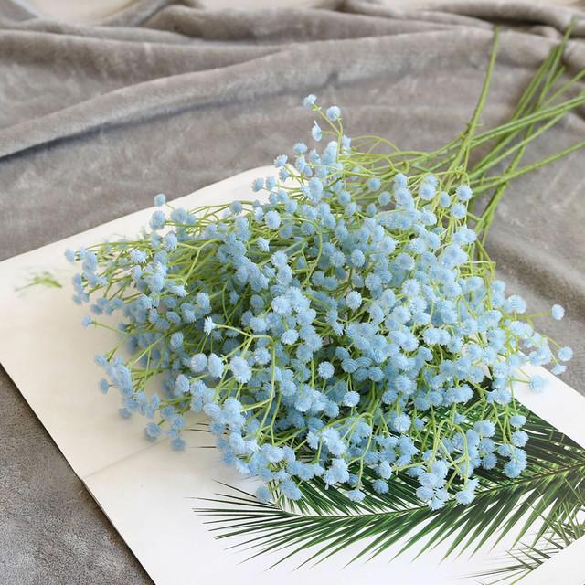 1 Bund künstliche Gypsophila-Blumen aus Seide, für Hochzeit, Heimdekoration, Silikon, fühlt sich echt an, dekorative Gartendekoration