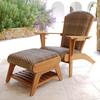 Cam Teak Ded Woven Patio Rondk Conversation Set - Brown, Rondk Wi Ottoman, Free Patio Cover, Dry Foam, Weaer-Resnt, Ottoman Wi