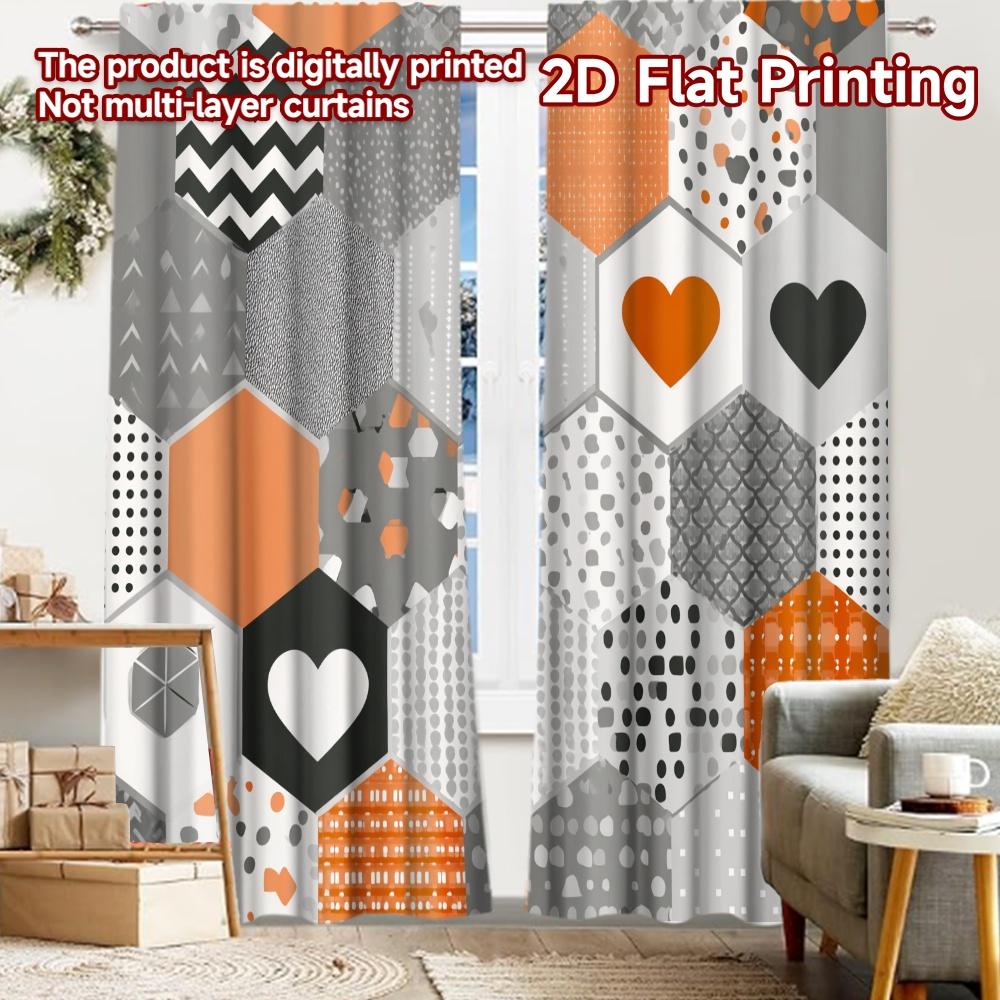 

2pcs, 2D FLAT PRINTING Curtains (Without Rod) Pattern Grid Christmas holiday curtains with digital printing Machine Washable 52.50 × 116.00 cm 2 pcs
