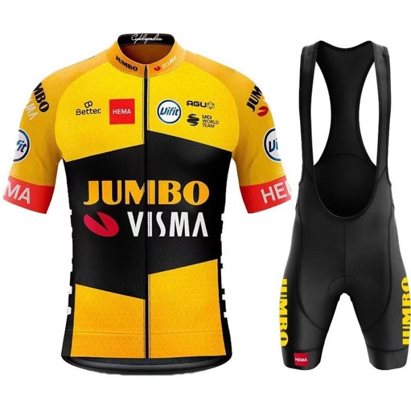 JUMBO Tour De France Completo da Ciclismo Manica Corta Uomo Donna Versione Squadra Strada Traspirante Maglia