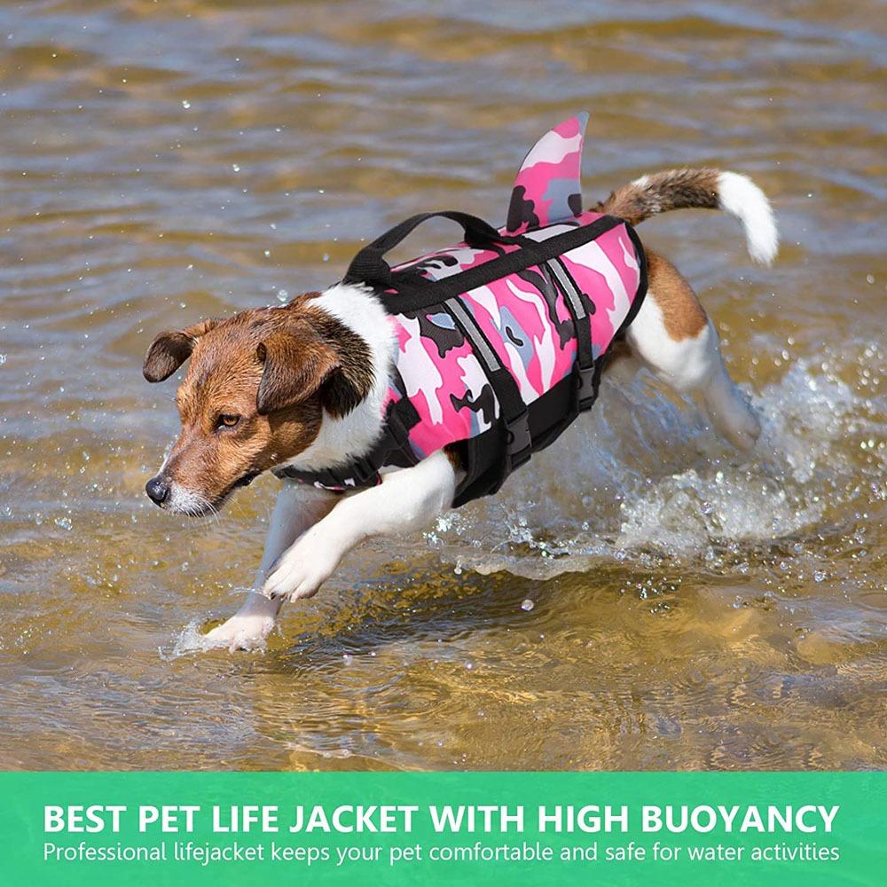 Polyester Dog Swimwear Ripstop Dog Life Vest Safety Camouflage Dog Life Jacket  Swimming Boating