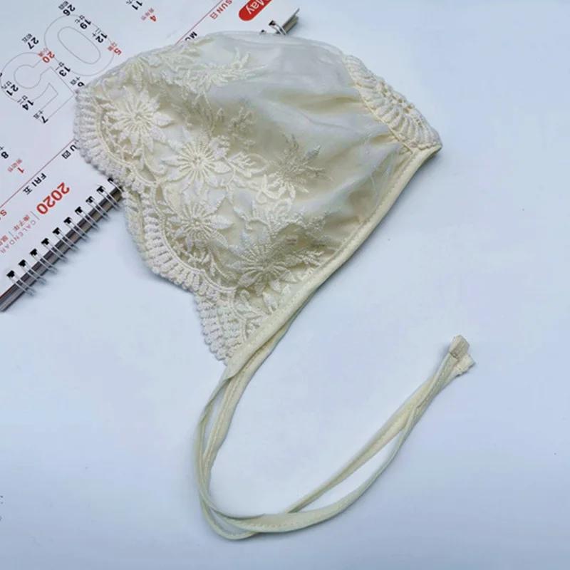 Lace Flower Baby Sun Hat - Embroidered Mesh Breathable Beanie for Newborn Girls, Summer Photography Prop & Outdoor Cap