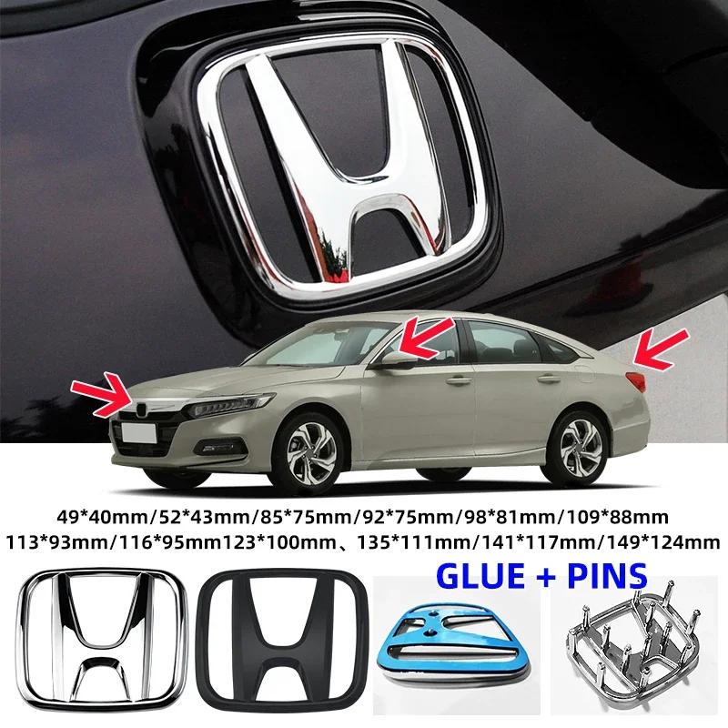 1pcs ABS Car Front Trunk Rear Badge Sticker For Honda Civic Fit Jazz Accord CRV HRV City Odyssey Passport Pilot Vezel Insight KU9