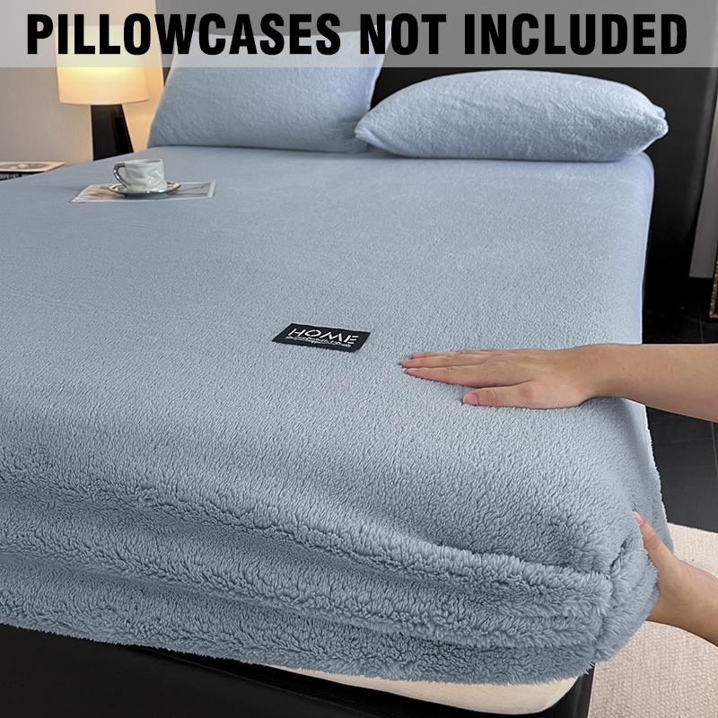 Coral Fleece Bed Cover Fitted Bed Sheets Soft Elastic Adjustable Bedspread Mattress Cover Protector Winter Keep Warm 1Pc
