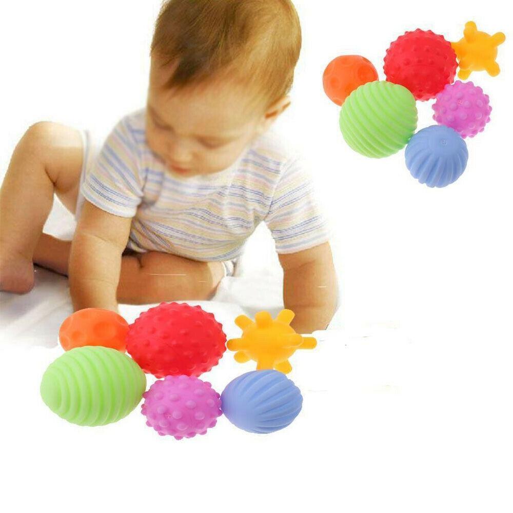 6pcs Baby Soft Massage Sensory Development Puzzle Ball Sound Toys For Infants