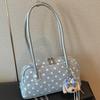 2026 Korean Polka Dot Bowling Handbag: Stylish Single Shoulder Underarm Bag