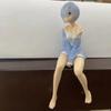 Anime Sitting Ram Rem PVC Figure From Re:Zero Cute Cartoon Model Toy Premium Car Interior Decor Ornaments