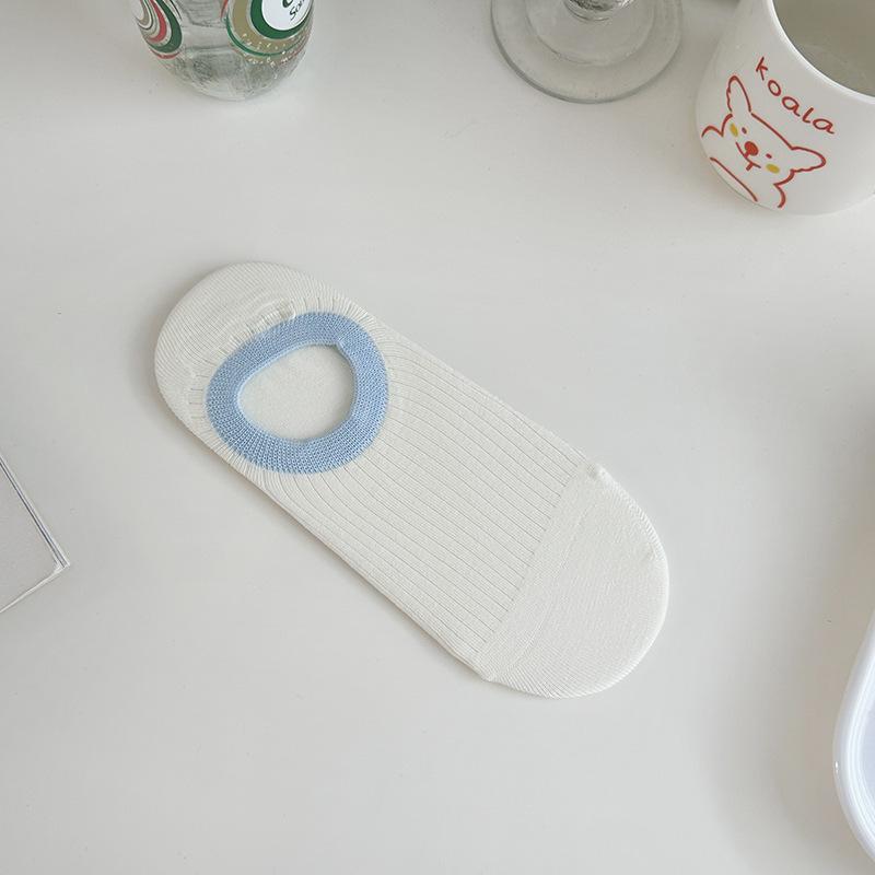 Ice Cream Boat Socks ~ Sweet And Cute Heel Socks Simple Candy Color Breathable Sweat-Absorbing Invisible Socks