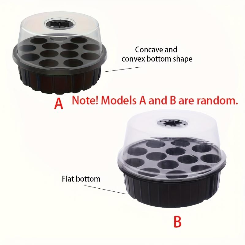 1pc 13-Hole Round Seedling Box - Hydroponic Planting Tray with Clear Grid Lid, Lightweight Durable Plastic for Succulents,Bean Sprouts,Vegetable Seeds