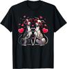 Whippet Dogs Heart Hands Valentines Day Graphic T-Shirt Casual Short Sleeve Tee for Men Women
