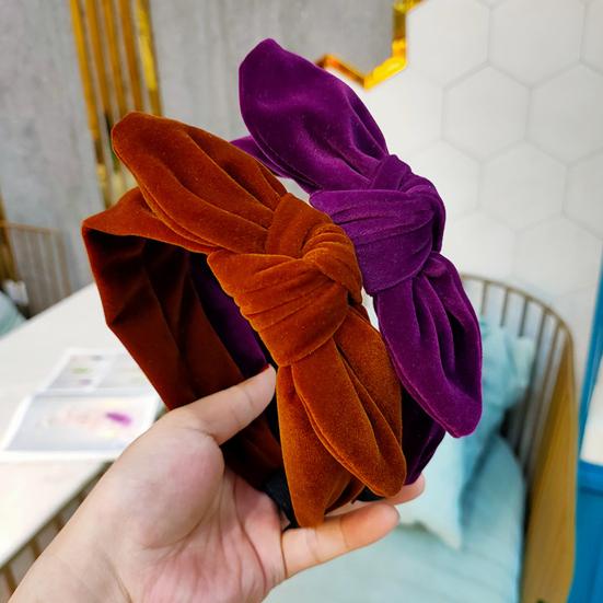 Hair Band Beautiful Rabbit Ears Comfortable Touch Pure Color Bowknot Female Head Accessories