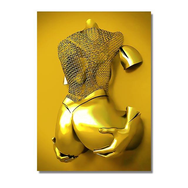 Love Couples Poster 3D Metal Figure Statue Canvas Painting Human Body Sculpture Wall Art Printing Picture for Home Room Decor