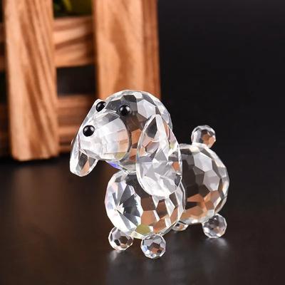 Křišťálová figurka psa těžítko Crafts Collection Broušené sklo Ornament Socha Zvířecí dárky pro děti Vánoční dárky