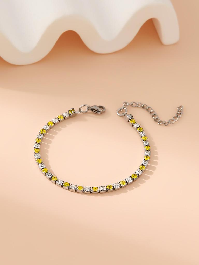 Rozsdamentes acél többsoros gyémánt cirkónia karkötő férfiaknak és nőknek