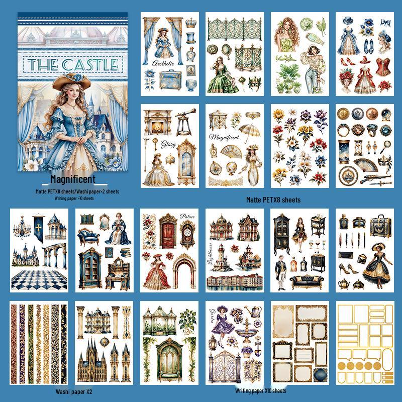 Europäische Retro Weihnachts-Cartoon-Sticker: Ausgestanzte Charaktere zur Tagebuchdekoration und für Festivalthemen