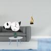 Modern Cute Panda Wall Clock And Abstract Fire Statue Resin Flame Figurine Practical Sturdy Home