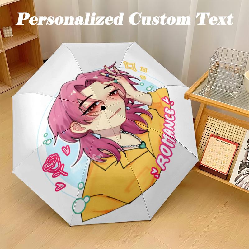 8‑Rib Automatic Umbrella, Kpop Demon Hunters Design Foldable Umbrella for Sun Rain Protection Travel