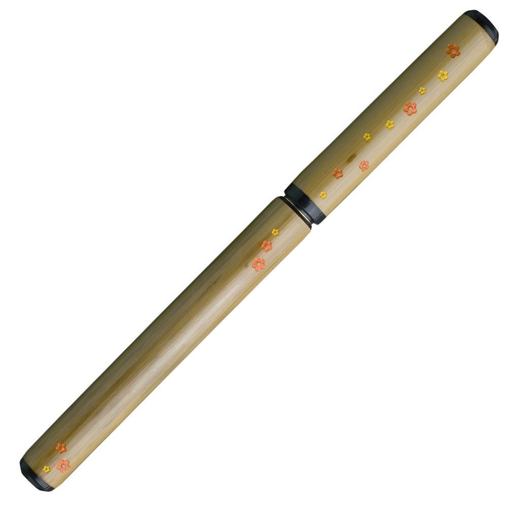 Akashiya Natural Bamboo Brush Small Flower Design with Transparent Pen, Case, AK2700MP-49
