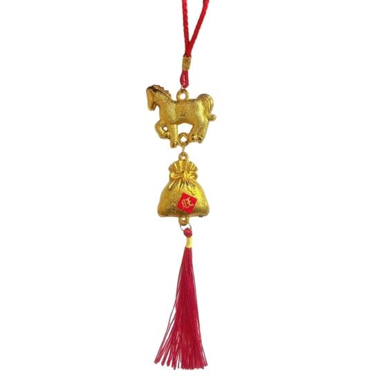 Chinese New Year Decorations 2026 Year of Horse Lucky Feng Shui Charm Zodiac Horse Hanging Tassel Pendant for Fortune Wealth Success Home Car Bonsai