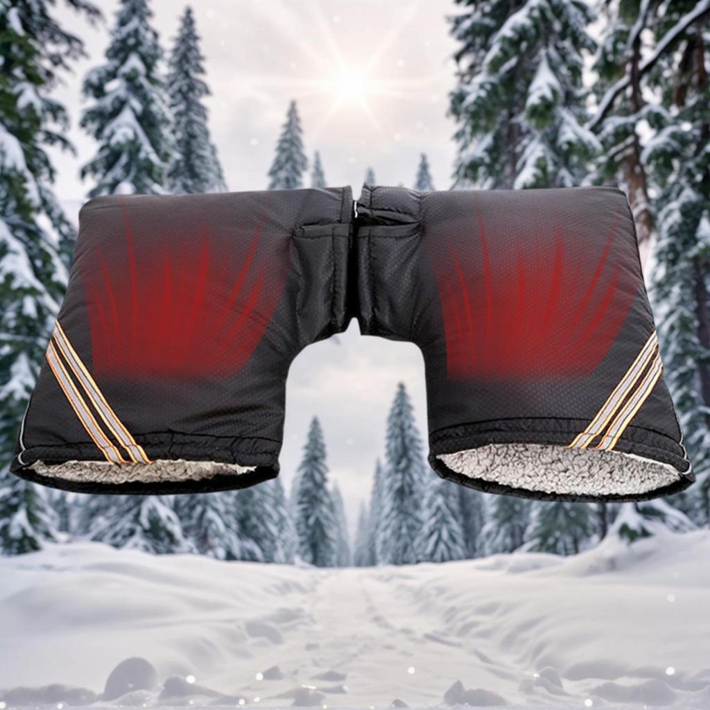 Handlebar Gloves Reflective Waterproof Hand Muffs Windproof Warm Handlebar Muffs for Cold Weather Men Women Motorcycle Riding