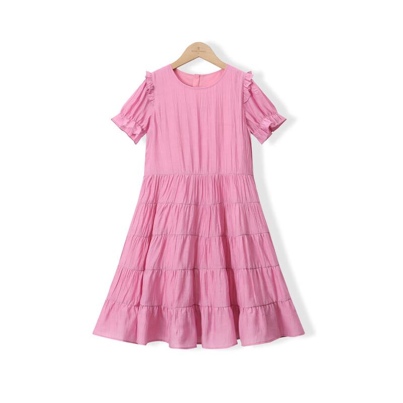 Montagut Girls' 2026 Summer Sweet Textured Midi Dress