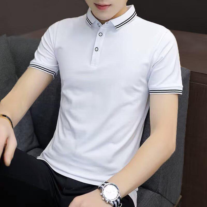 2025 Men's Solid Color Polo Shirt - New Japanese-Inspired Summer Style