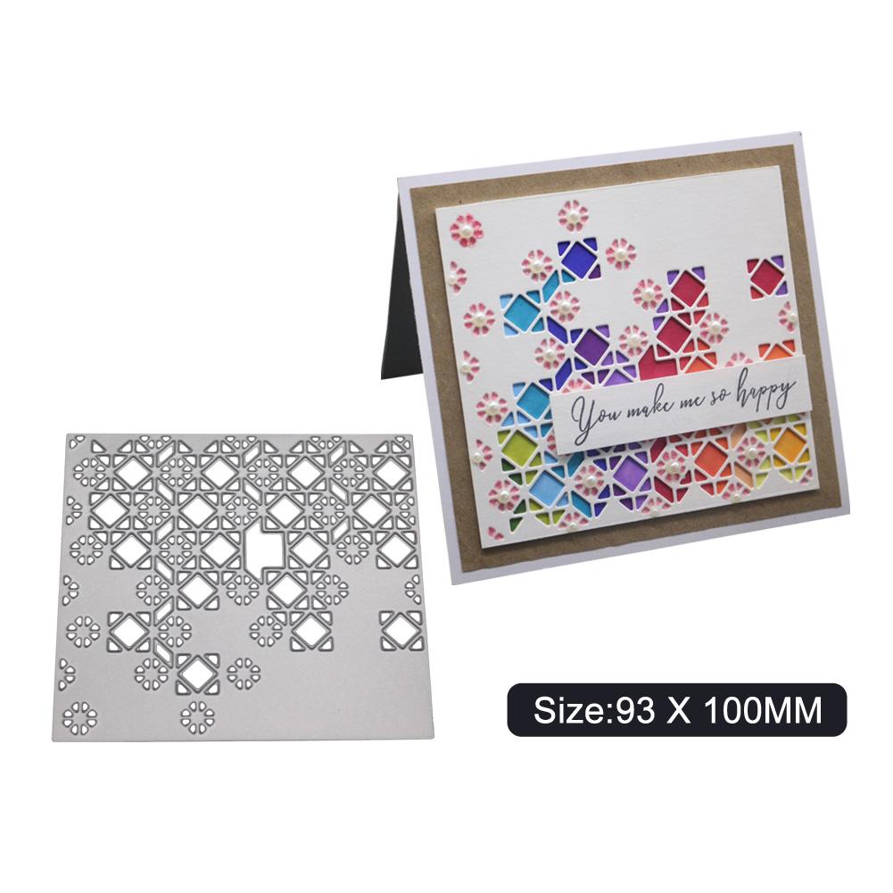 Square Frame Grid Snowflakes Metal Silvery Stencil Embossing Cutting Dies For Diy Scrapbooking Paper Album Cards Making