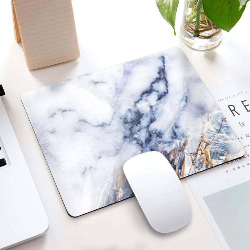 22cm*18cm*0.3cm Mouse Pad Rubber + Cloth Marble Pattern Non-slip Game Pad