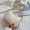 Nieuwe Mode Retro Handtassen Effen Kleur Leer Schoudertas Onderarmtas Casual Dames Handtassen