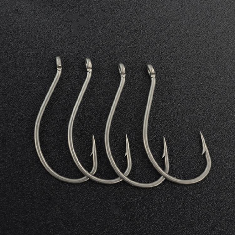 50Pcs Barbed Fishings Hook Eyed Fishes Hook Rustproof Carp Fishings Hook