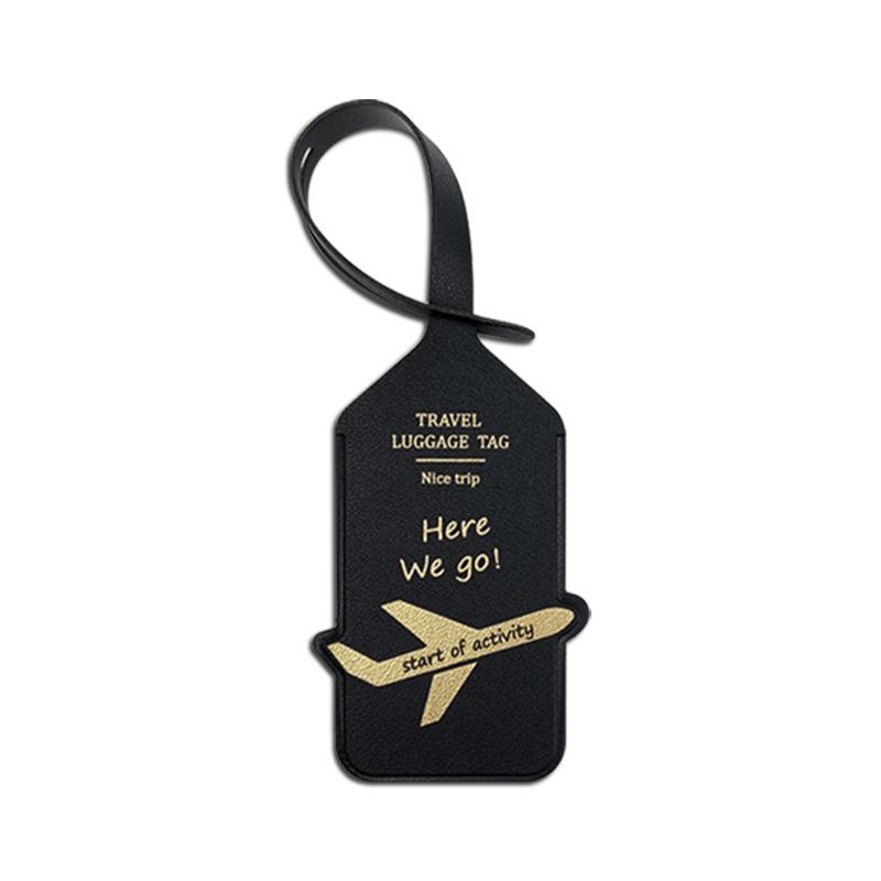 Doppelseitiger PU-Leder-Gepäckanhänger mit Flugzeugdesign