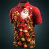 Christmas Santa Claus Polo Shirt For Men 3D Print Casual Short Sleeve Outdoor Daily Wear Golf Shirts Mens Button Tee Clothes
