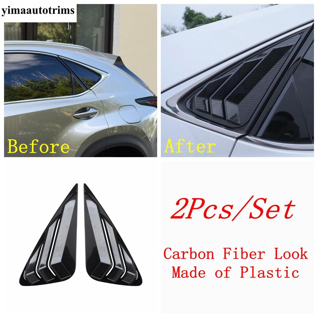 2 Pcs Black Carbon Window Shutter Louvers Scoop Side Air Vent Cover Trim Exterior Accessories For LEXUS NX 200 300H 2015 - 2018 Carbon Fiber Look