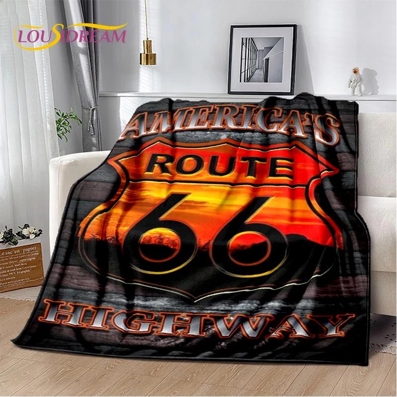 Retro Amerika Historische Route 66,Mother Road,mãe Estrada Deken,Zachte Worpdeken voor Thuis Slaapkamer Bed Sofa Picknick Kind Cadeau