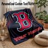 Boston Red Sox Egendefinert Flanell Kastepledd Trykk Navnet Ditt Tekst Mykt Varmt Teppe Julegave