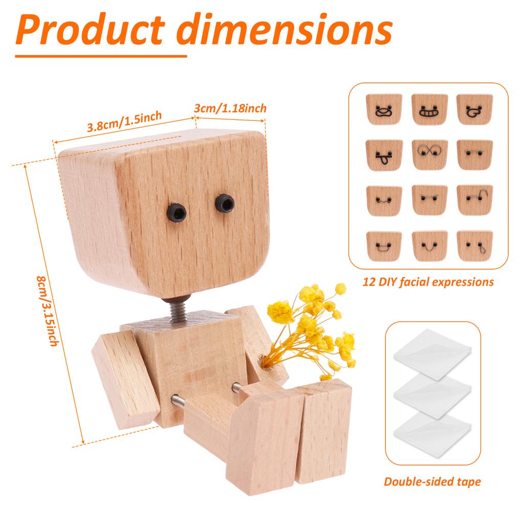 Shaking Wooden Man Figurine Handmade Shaking Man Statue Cute Little Wooden Statue That Sways Shaking Feet Wooden Doll for Office