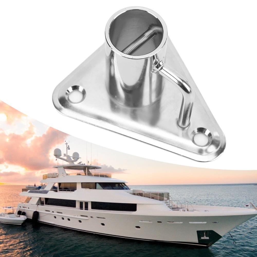 316 Stainless Steel Stanchion Post Socket 90 Degree Flag Pole Base Socket Flag Pole Holder Yachts