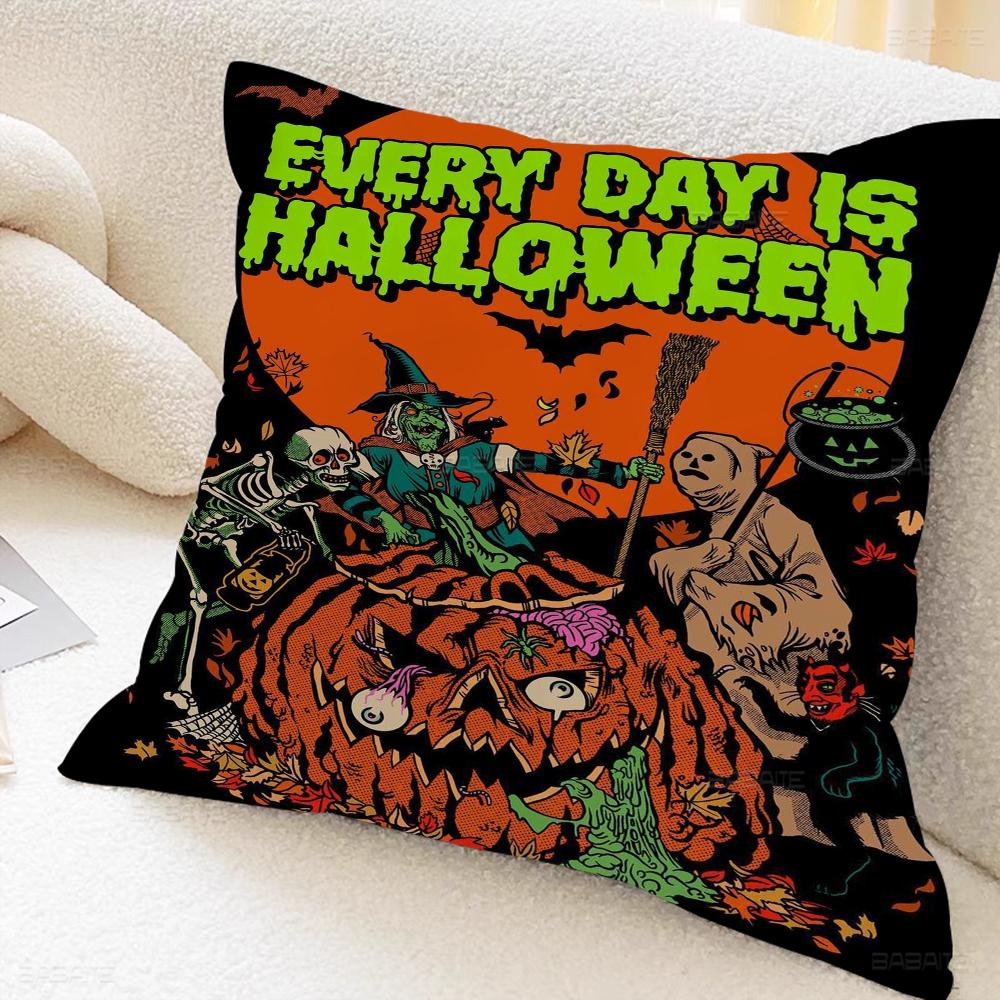 Retro Halloween Witch Pillow Gift Home Office Decoration Pillow Bedroom Sofa Car Cushion CoverPillow Case