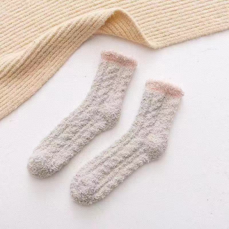 New Thermal Slipper Ankle Socks Women Girls Short Socks Winter Plush Bed Socks Fleece Sock Boots Fluffy Soft Warm Lounge Socks