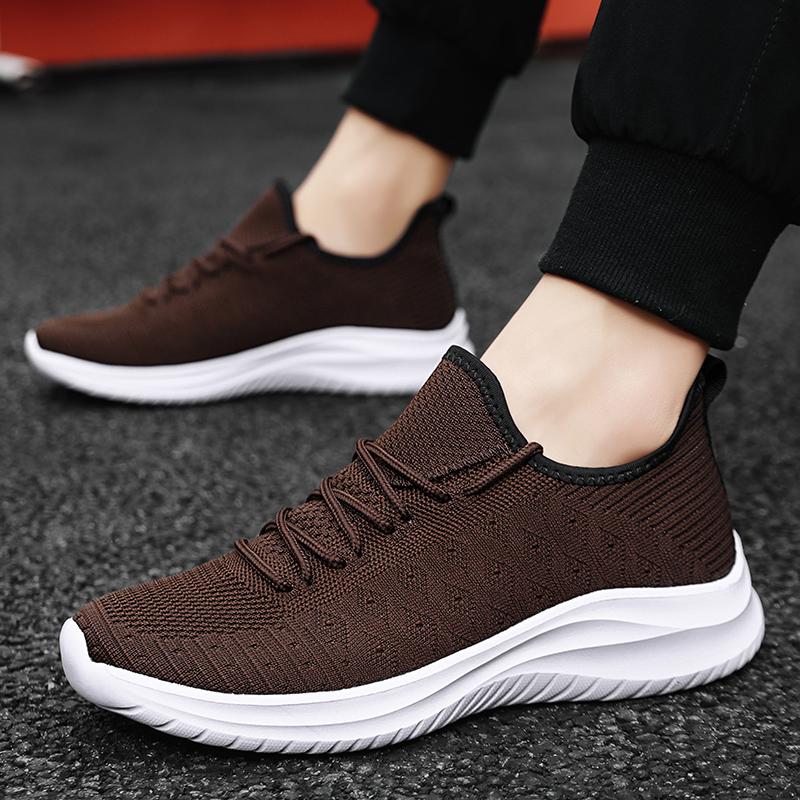 Fashion Women's Breathable Mesh Sneakers Flat Shoes One Foot Kick Outdoor Thick Soled Casual Hiking Anti Slip White Sports Shoes for Men