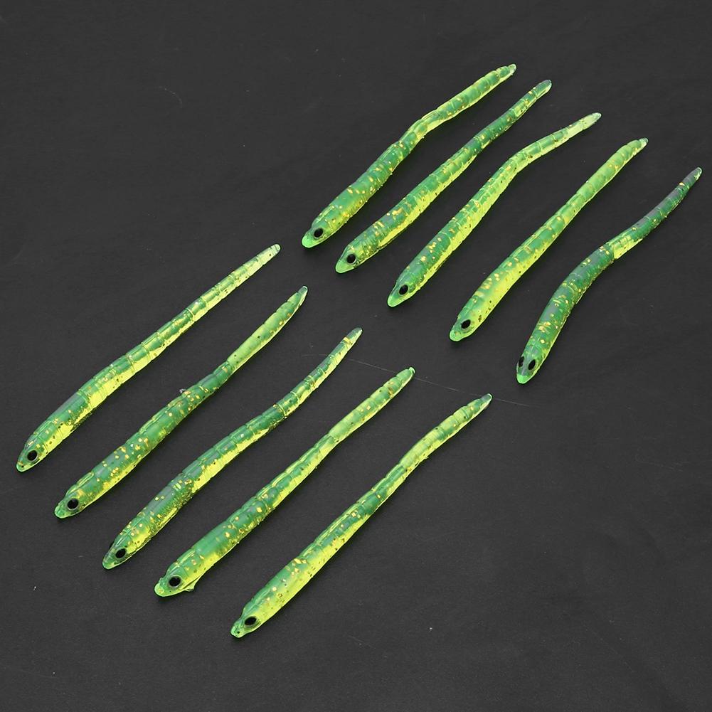 10 pcs Silicone Artificial Worm Earthworm Soft Fishing Lures Bait Fish Tackle Accessories Kit