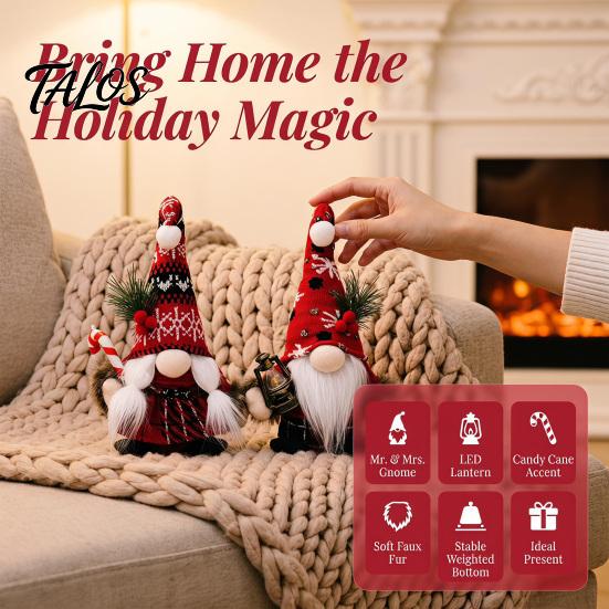 Holiday Gift for Friends Christmas Plush Gnome Decoration, Nordic Xmas Scandinavian Tomte Elf with Cute Souvenirs Pine Tree Branch Desk Shelf